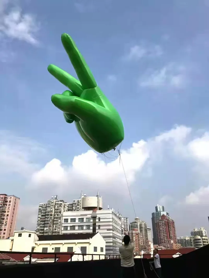 flying realistic inflatable finger giant inflatable hand for decoration