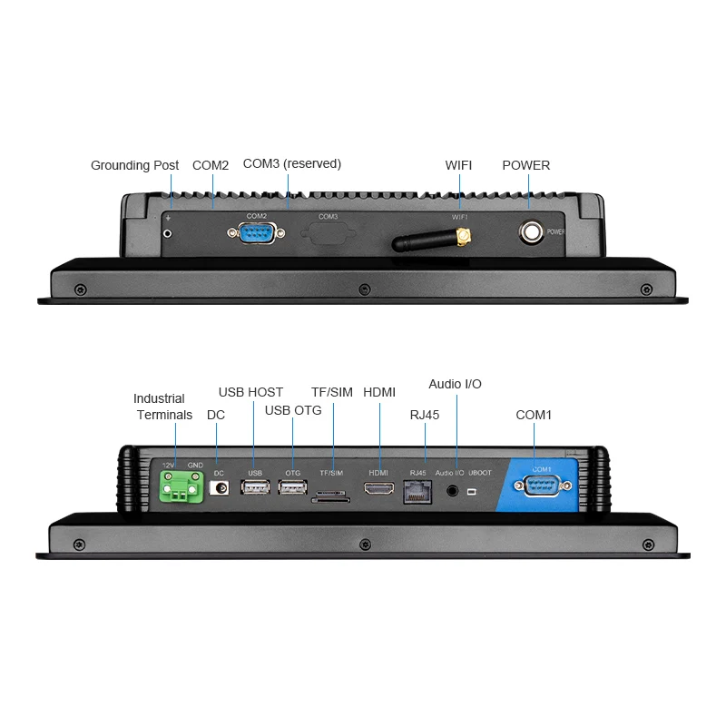 Wide Viewing Angle Industrial computer win 10.1 inch embedded Capacitive touchScreen panel pc with waterproof ring
