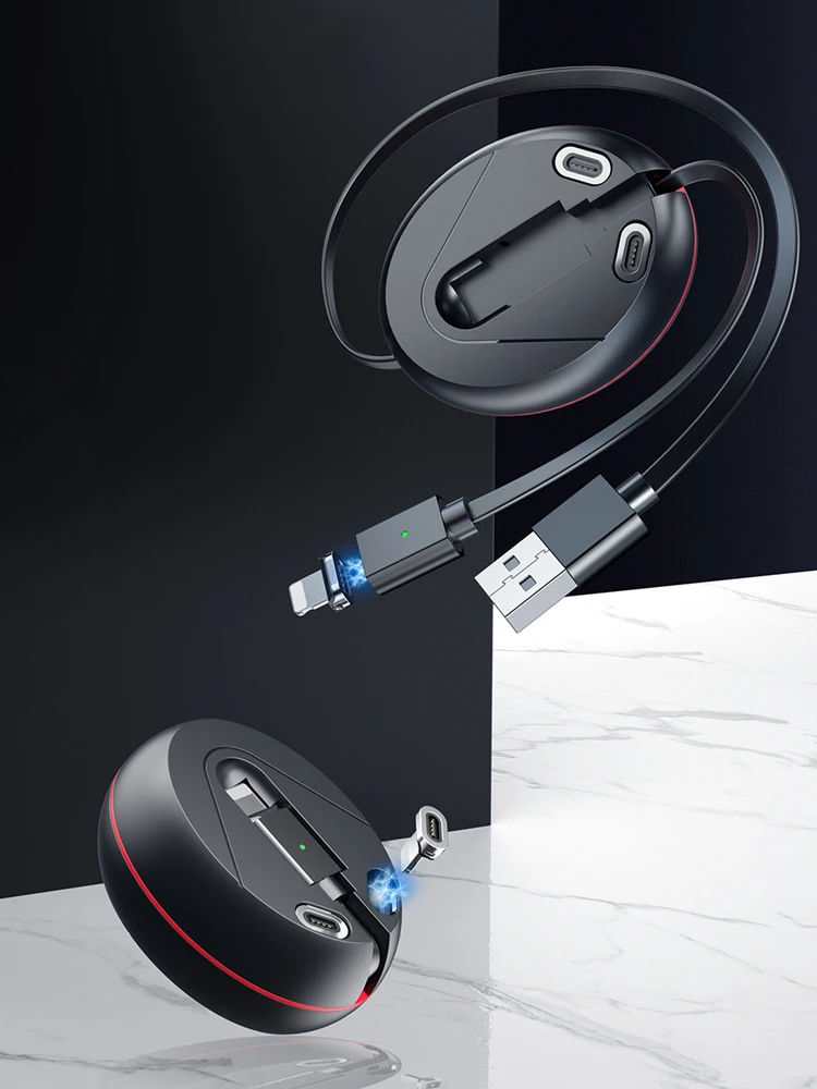 Лидер продаж кабель типа c магнитный для быстрой зарядки 3A телескопический USB-кабель телефона совместимый с micro usb/type-c/I-product