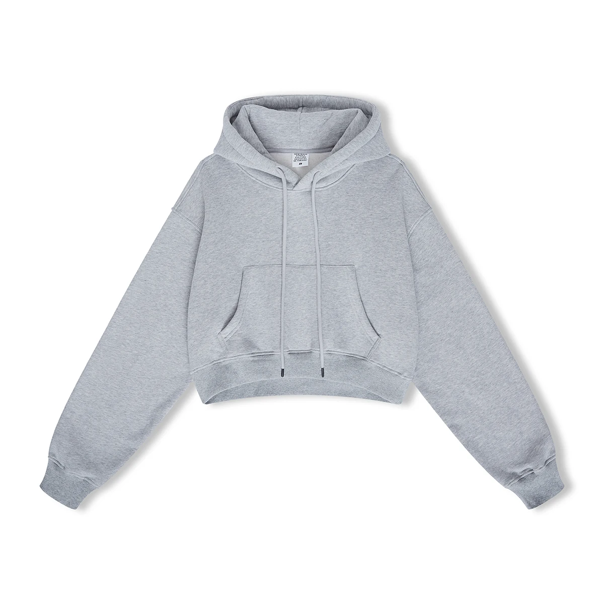 Custom Drop Shoulder Hoodies 345Gsm Cotton Fleece Cropped Top Hoodies For Women