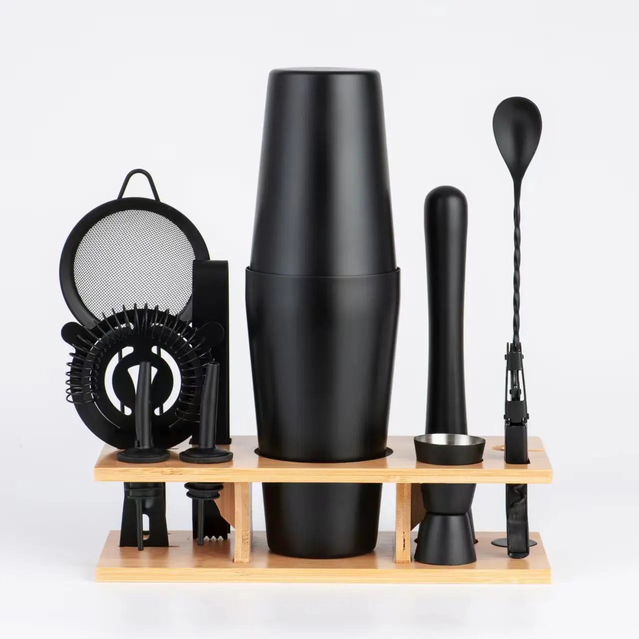 Mixology Bartender Kit 10-Piece Bar Tool Set with Bamboo Stand Perfect Home Bartending Kit Martini Cocktail Shake Set
