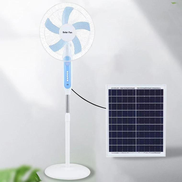 Hot Sale 25w DC Solar Air Cooling Electrical 5 Blades Stand Solar Fan Remote Control Battery Solar Fan