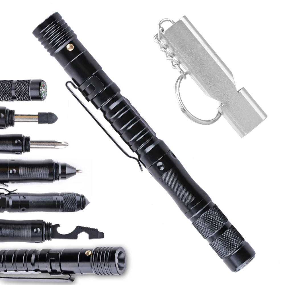 Multi-use Tactical Pen with Light Flash at Night Camping Knives Hunting Survival Multifunction Pocket Tactical Pen