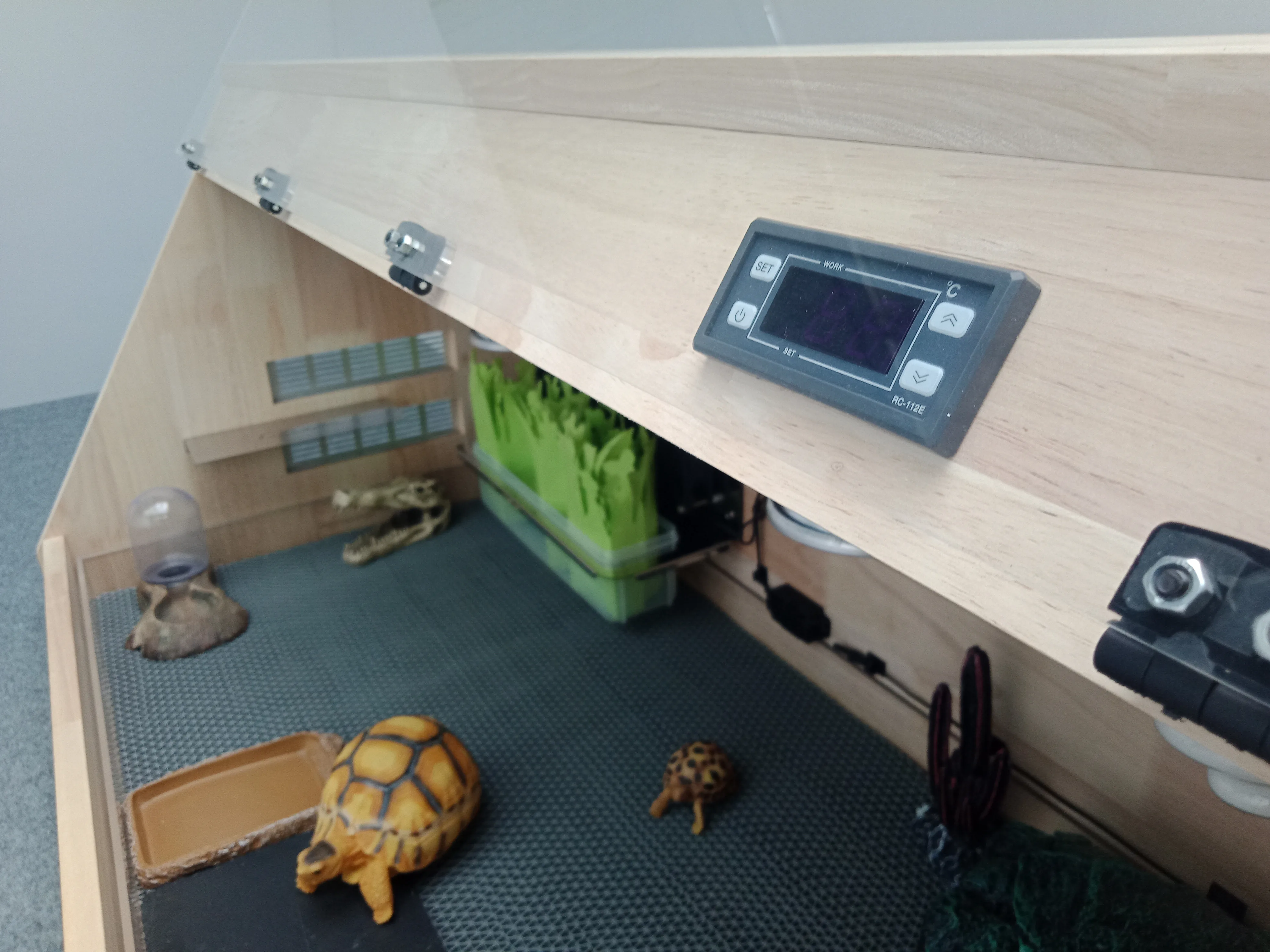 100*55*55cm solid wood intelligent dual temperature and humidity control oak cage for pet reptile live smart reptile product