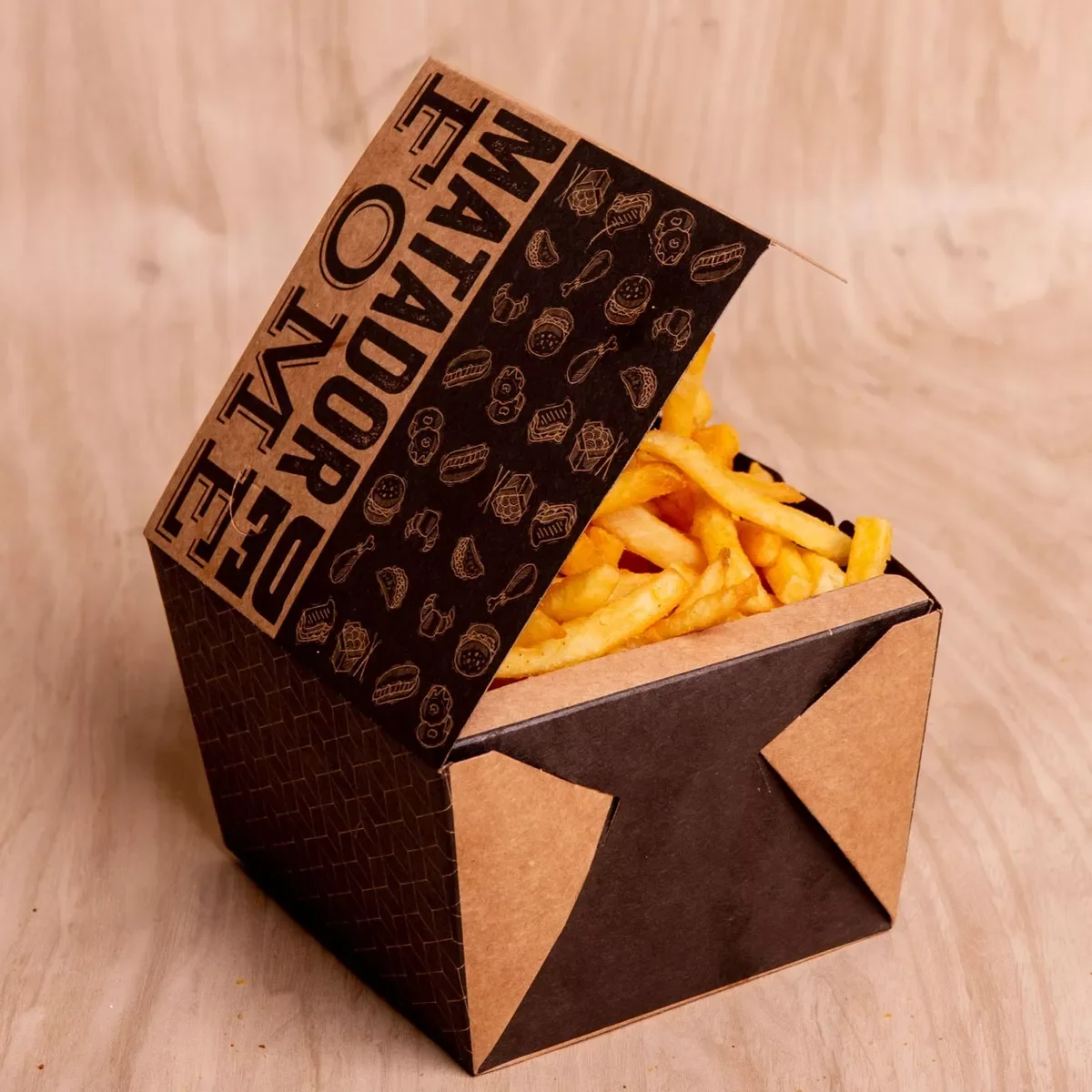 Best Selling Kraft Paper Take Away Food Grade Fast Food Fried Chicken Burger Fries Packaging Paper Box
