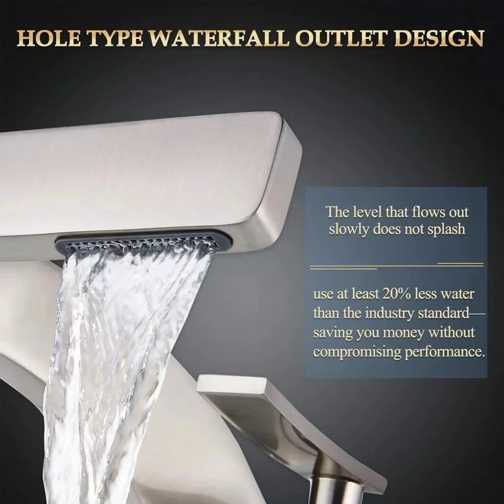 2022 Amazon Hot Sale Luxury High Quality Brass Matte Black Chrome Washroom Basin Mixer Taps Waterfall Bathroom Basin Faucets