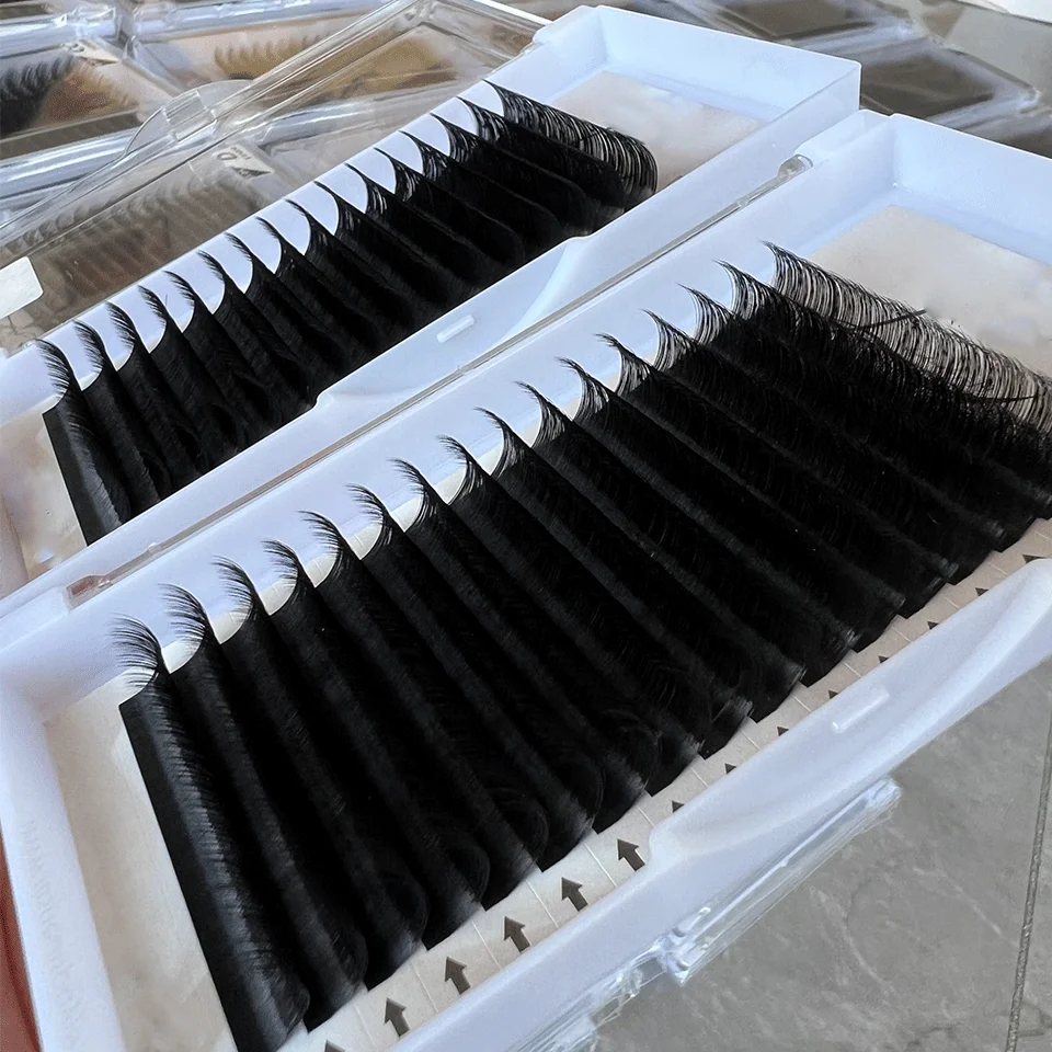 0.03 0.05 0.07mm Velvet Eyelash Extensions C D Cc Dd Curl Cashmere Volume Lash Trays Easy Fan Eyelash Extention