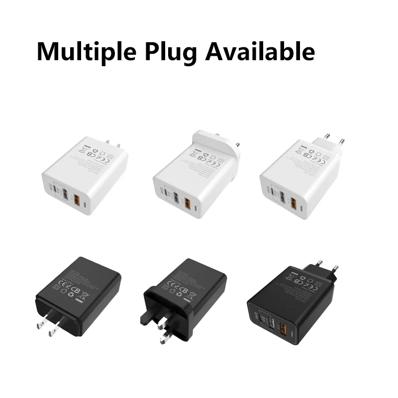 32W Fast Charger 20W PD Type C port 12W USB port  Mobile charger Wall adapter mutifunction Phone chargers
