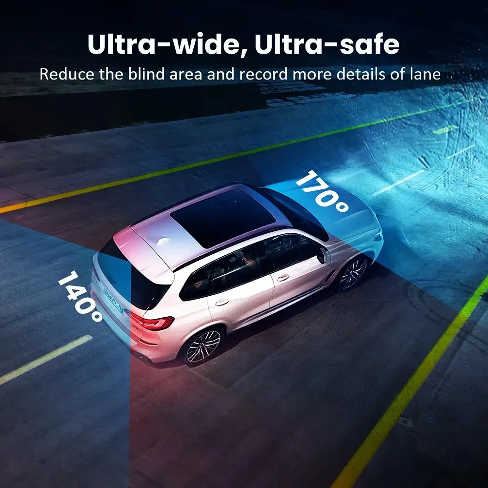 Dash cam 1080p Hd Front Rear And Inner Camera Car Video Recorder Dvr Black Box Driving record for car