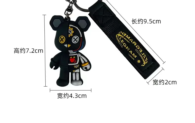 manufacturer metal animal keychain 3d pvc cute rubber anime bear keychains