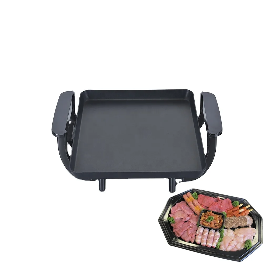 Cheap and new design mini square home use indoor non stick electric grill barbecue  baking tray electric grills
