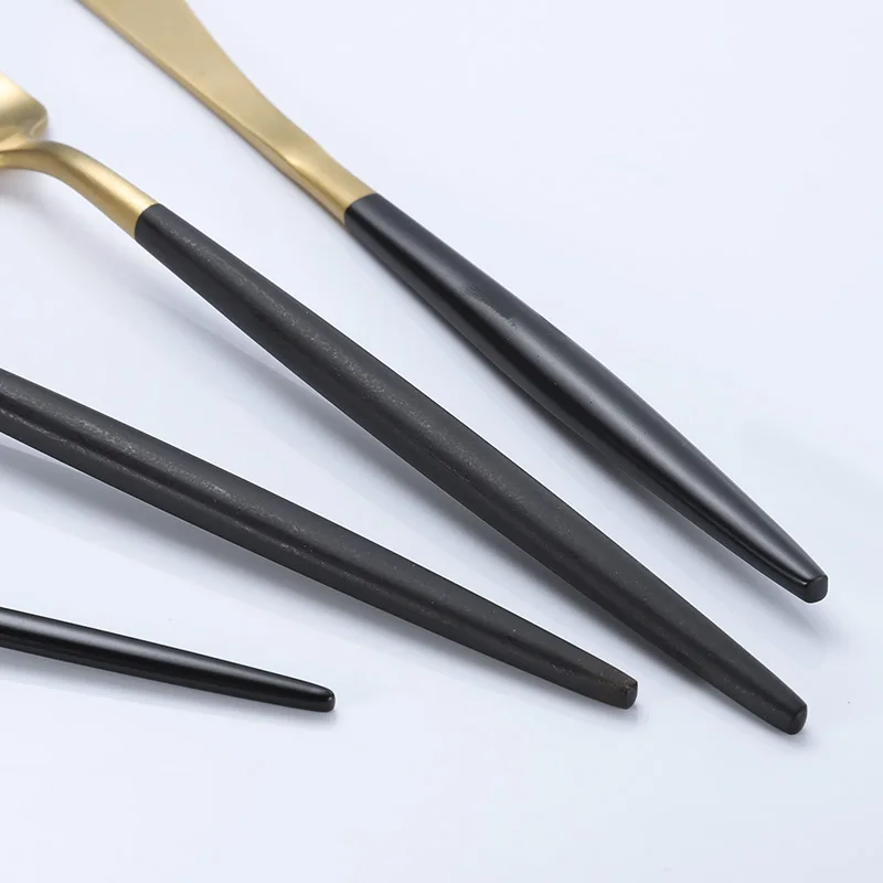 Wholesale custom luxury wedding flatware 304 stainless steel gold cutlery set