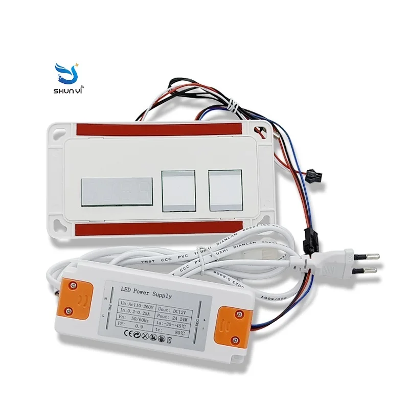 12w24w Three/single Color With Time And Temperature Display Control For Smart Mirror Touch Dimmer Sensor 2 Keys Switch