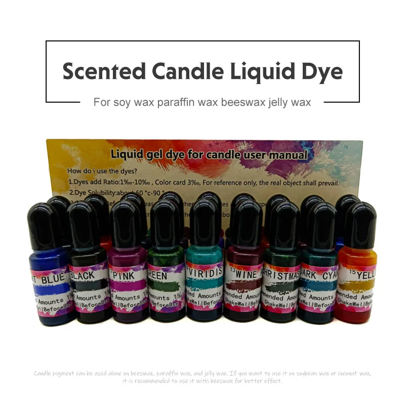 Wholesale High Quality 10ml Bottles 18 Colors Candle Liquid Dye Candle dye