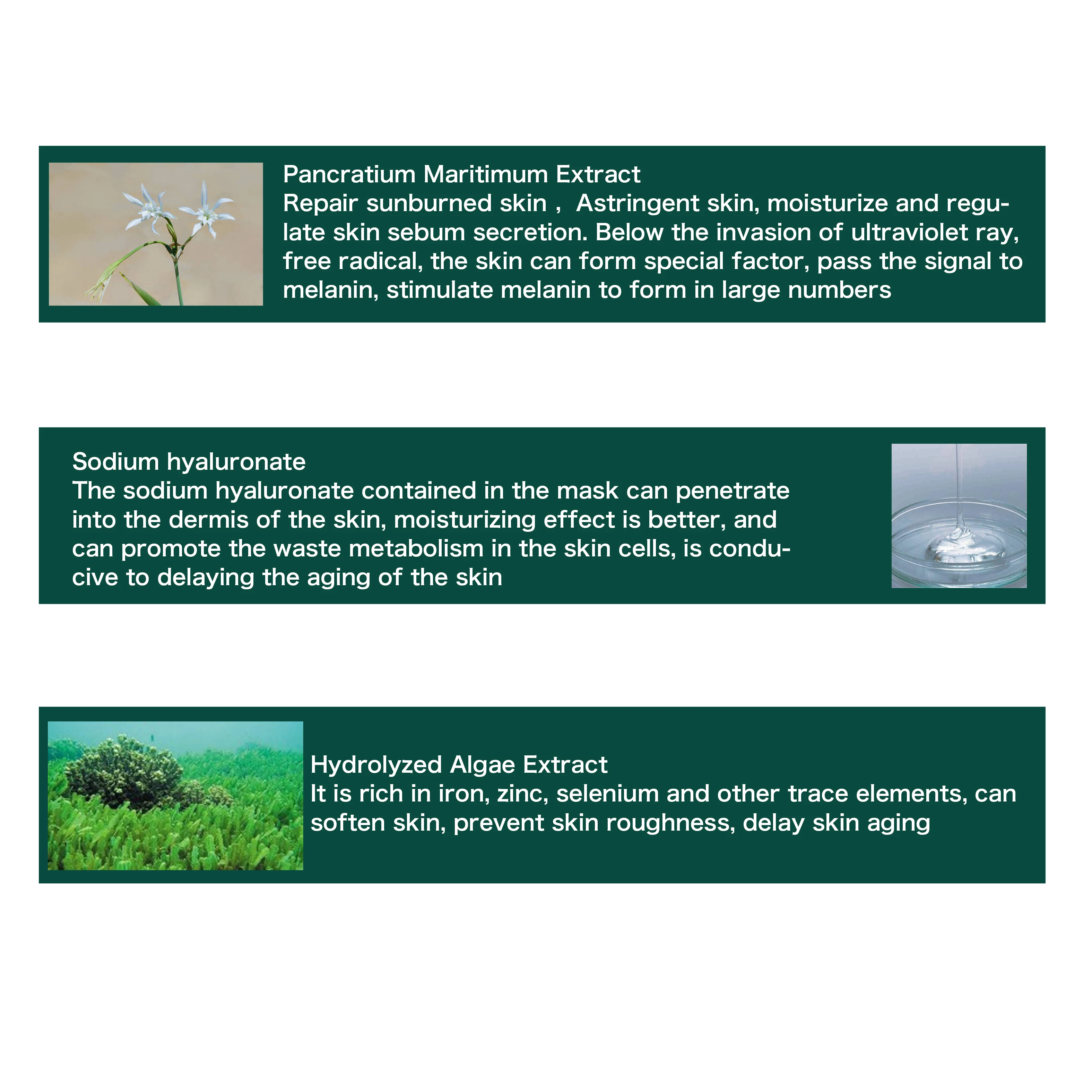 OEM  Korean cosmetics whitening repairing organic anti redness after-sun repairin face moisture hydrating sheet facial mask