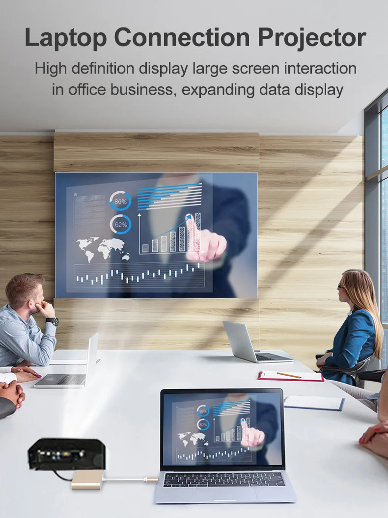 3 in 1 USB C HUB Type-C to USB 3.0 PD Charing Laptop Converter Adapter VGA Hub USB Cable