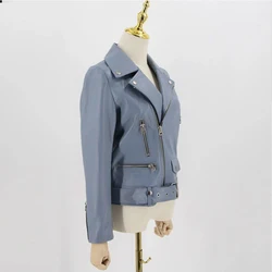 CX-L-01A Russian Fashionable Winter Jackets Outwear Cheap 100% Genuine Leather Coat for Women