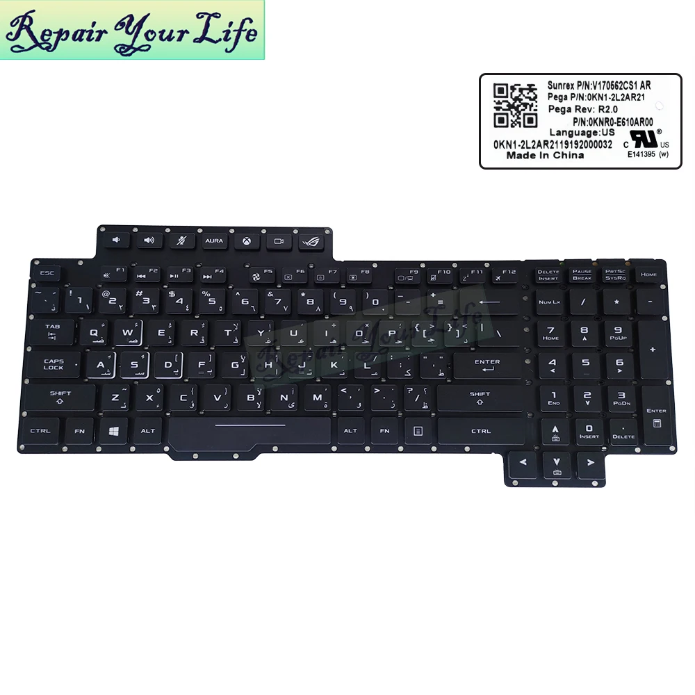 Клавиатура с RGB-подсветкой для Asus ROG G703VI G703 G703GI G703GS 0KN1-2L2AR21 0KNR0-E610AR00 AR игровая клавиатура ярким светом