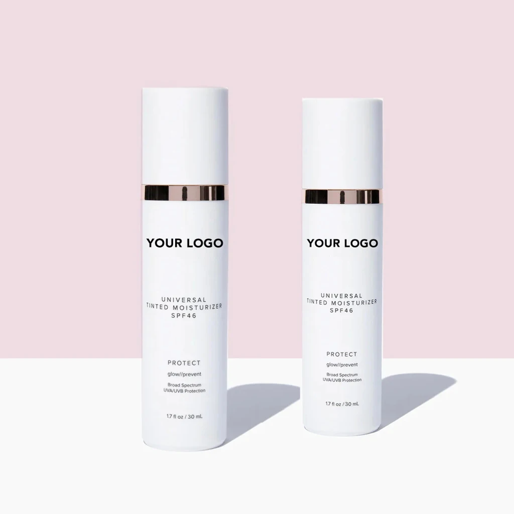waterproof sunscreen spf 46 tinted moisturizer bright natural primer face custom logo primer makeup foundation