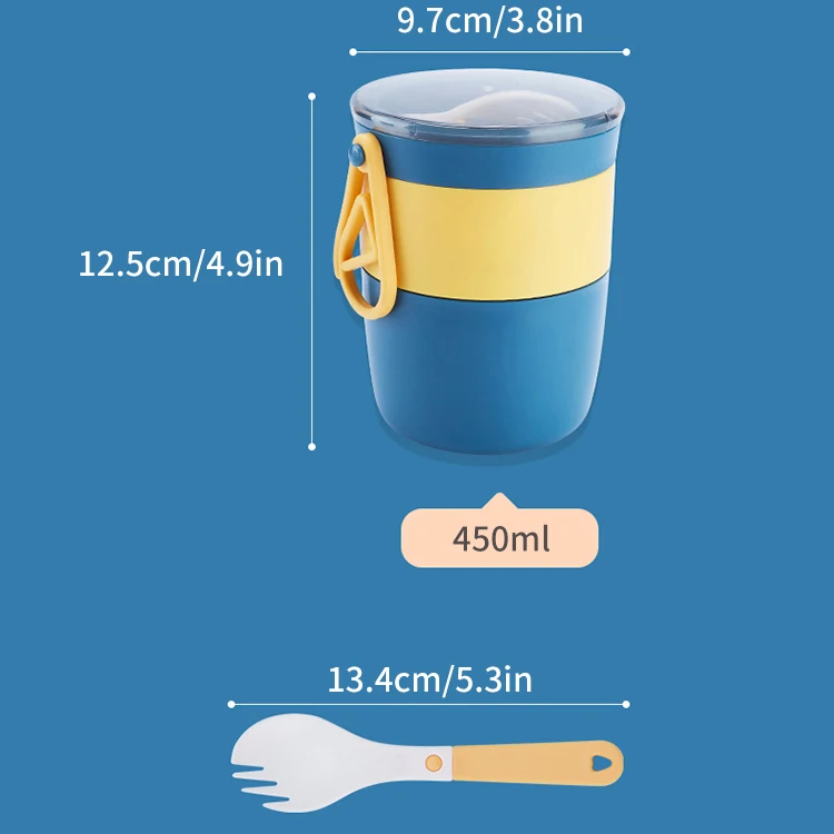 DRS Breakfast 450ml Thickness Microwave Ovens Safe Food Jar Bouillon Cup