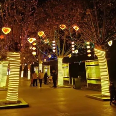 AC 220V LED Neon Flex Light 2835  round LED NEON LAMP IP65 PVC & Silicone Body 360 Degree Luminescence Outdoor Decoration