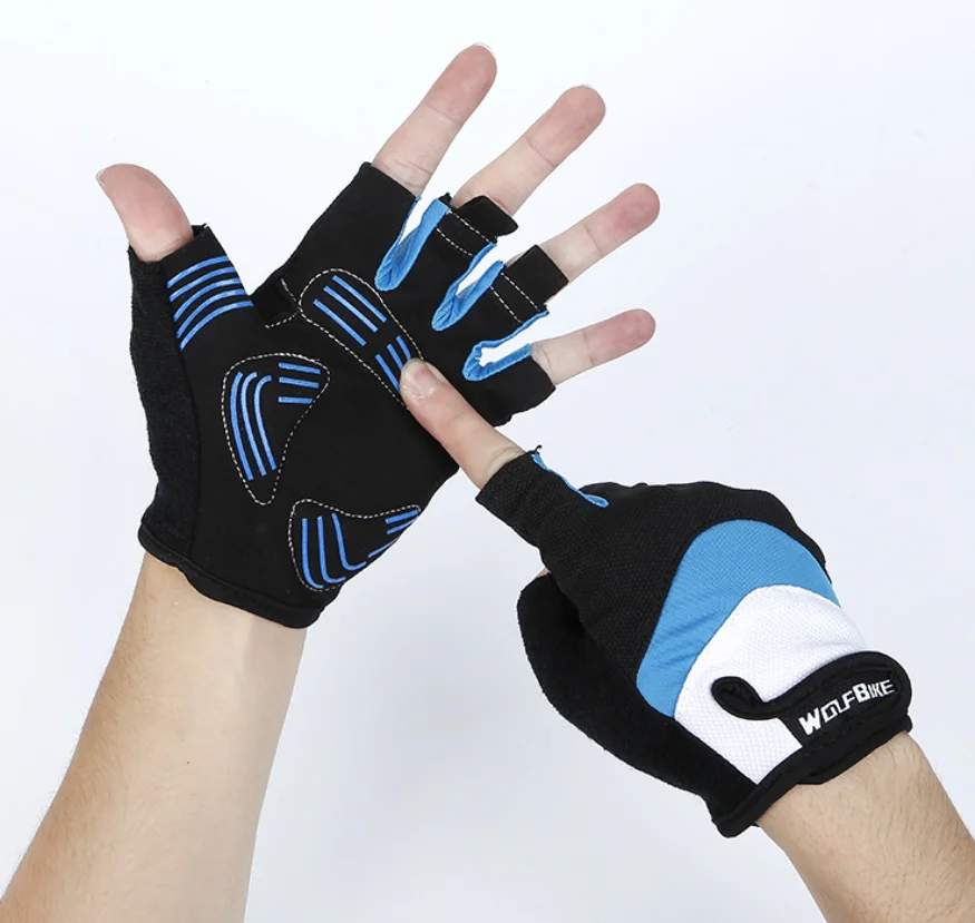 Hot sell Amazon silicone non-slip breathable mountaineering fitness half-finger gloves for outdoor sports