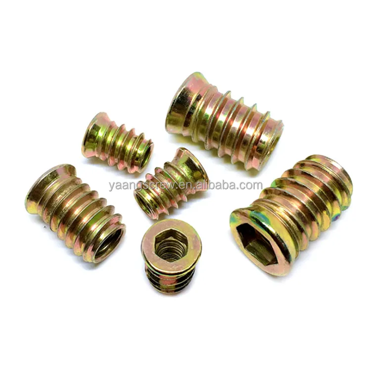Stable And Durable Zinc Alloy Socket Head Furniture Threaded Inserts M5 M6 M8 Insert Nut For Wood