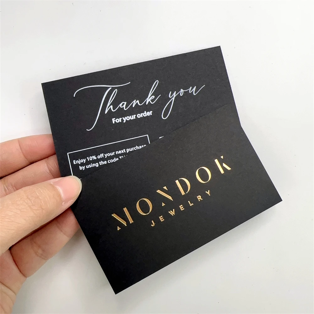 Custom Recycled Paper Greeting Thank You Card Postcards With Logo Customized Printed Fancy Design Jewelry Cards Business Card