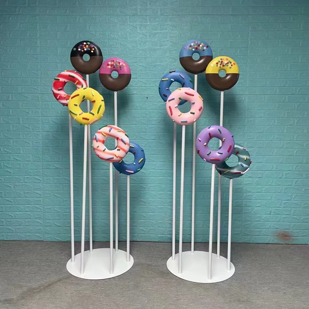 2025 New Festivals Product Candy Store Displays Pop Fiberglass Resin Candy Lollipop Props Sculpture Shapes Decoration