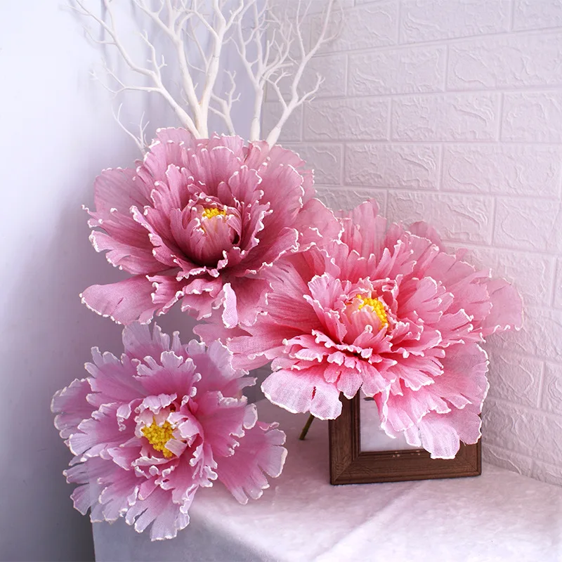 Wholesale Silk Artificial Giant Big Peony Flower For Window Dressing Decoration