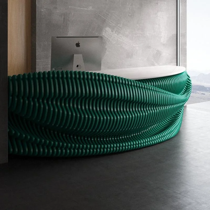 Parametric furniture design and productioncustomized wooden front desk reception counter