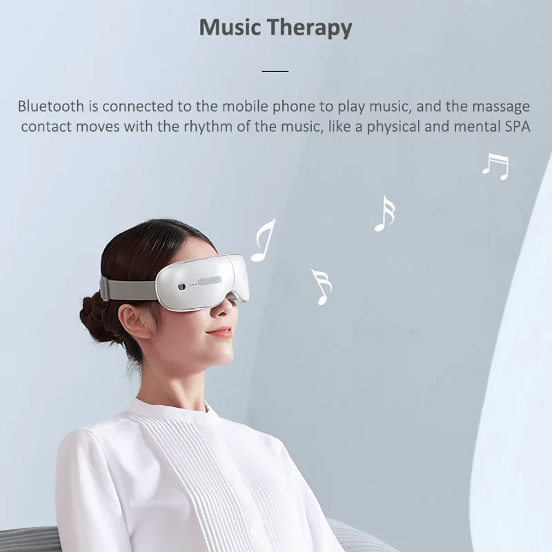 Intelligent vibration digital eye care mask massage equipment electric visible eye massager with music