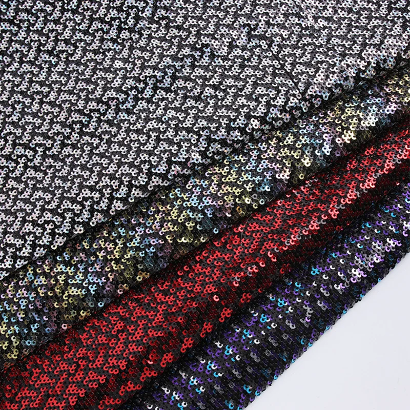 High Quality 3mm Sequin Fabric Multi-Color Wavy Bead Embroidery Cloth Wedding Dresses Skirts Lining Fashionable Knitted Girls