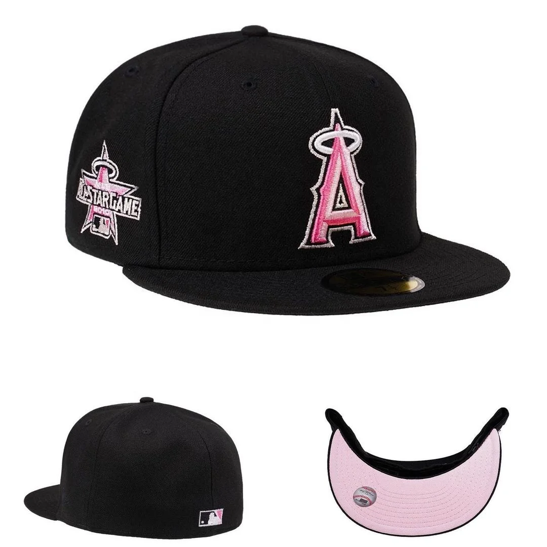 Gorras Custom brim logo design 3D embroidery new fitted era 6 panel baseball hat sports caps Snapback fitted hats with flat brim