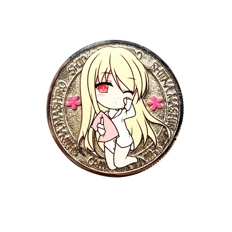 Аниме сувенирные металлические штампованные монеты с логотипом на заказ для продажи