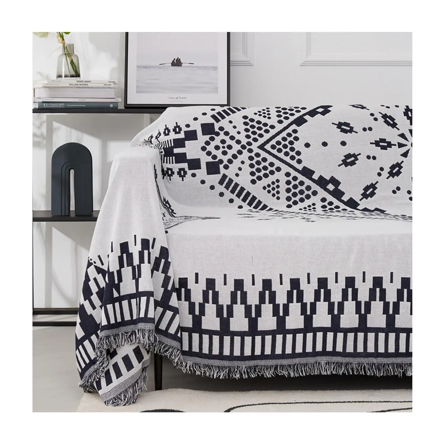 Ancient Greece style Super Soft Textured Decorative Polyester Cotton Jacquard Throw  Warm Wearable throw blankets