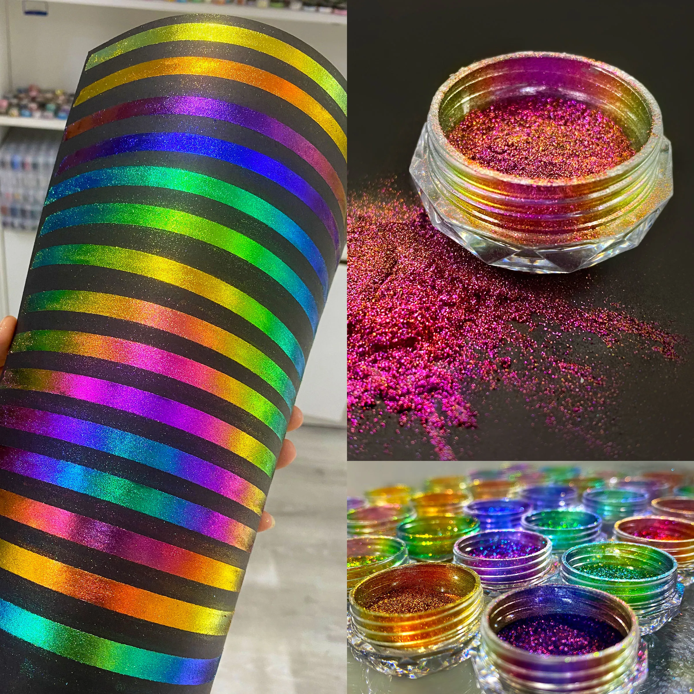 High Quality  Multichrome Eyeshadow  Chameleon Pigment Color Changing Cosmetics Grade Chrome Pigment for Nail Art
