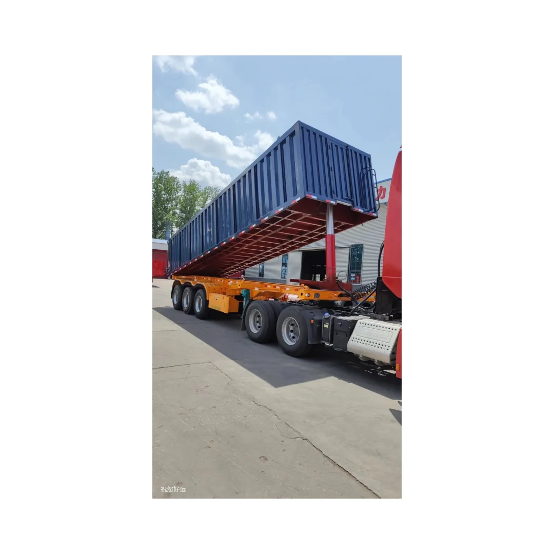 Made in China 3 axis cheap price skeleton dump container trailer sand gravel carrier factory custom origin sales