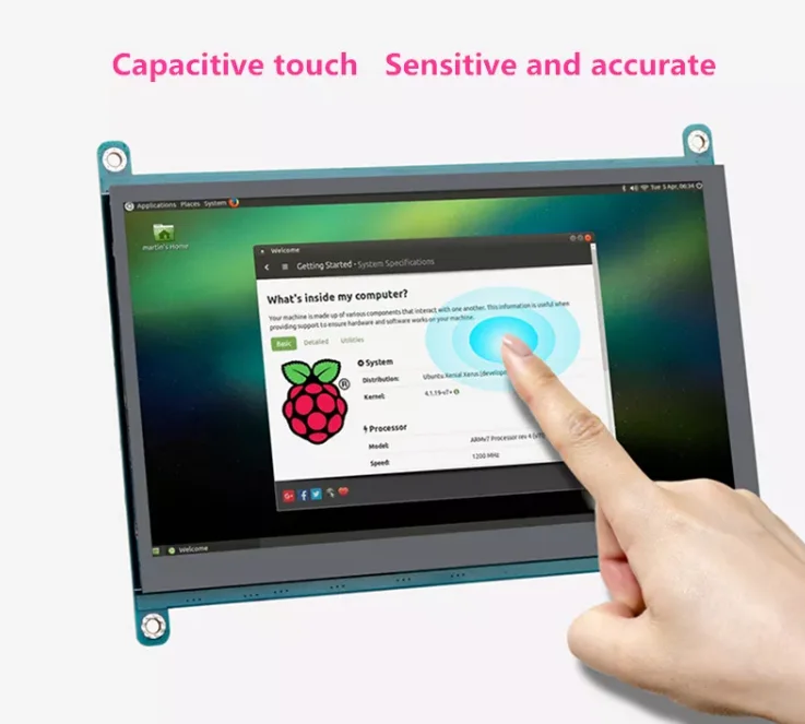 Так что мой 800*480 для просмотране сенсорный экран ЖК-монитор 5 дюймов Raspberry
