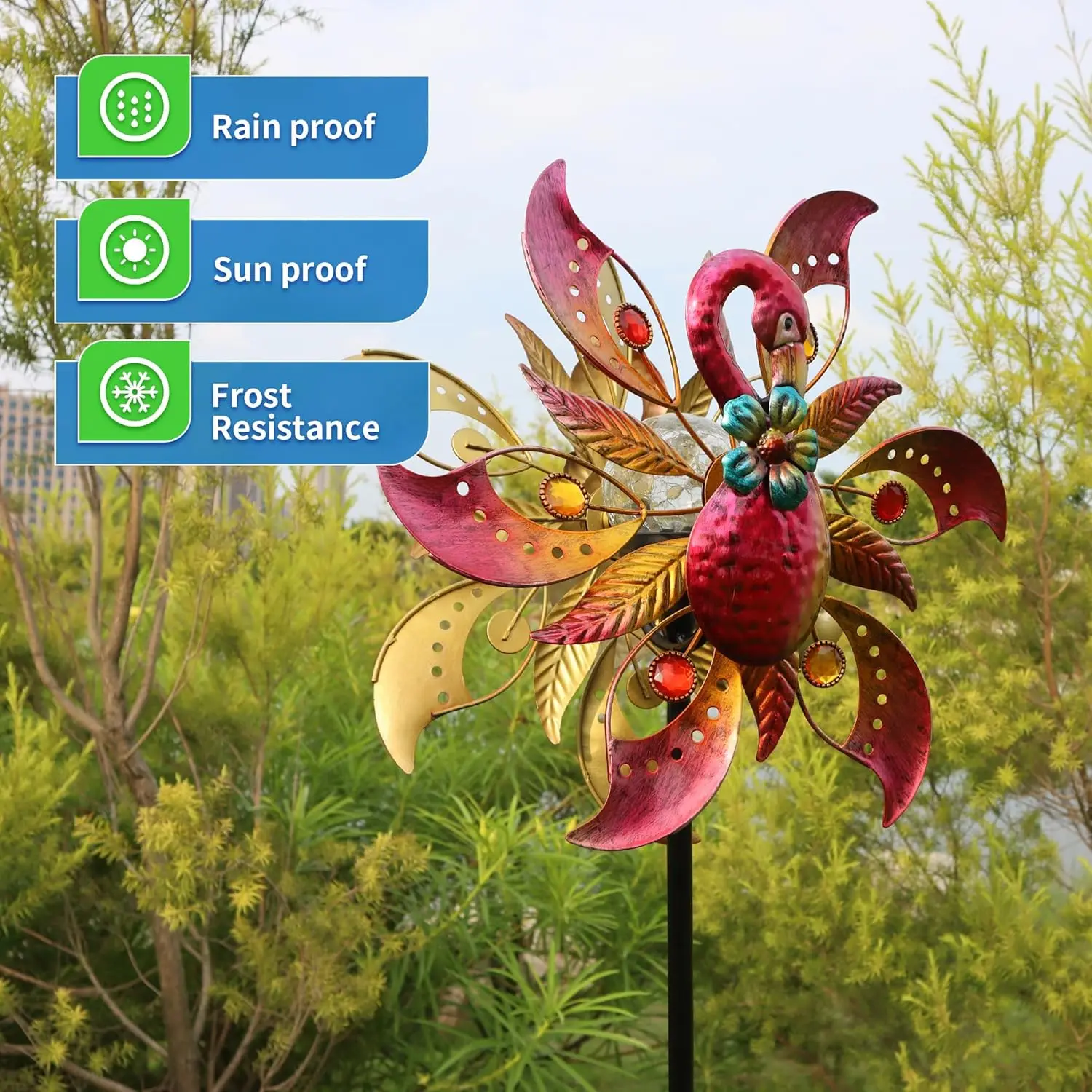 Solar LED Windmill Light Colorful Pinwheel Outdoor Waterproof Garden Lawn Lamp Garden Pathway Yard House Decoration