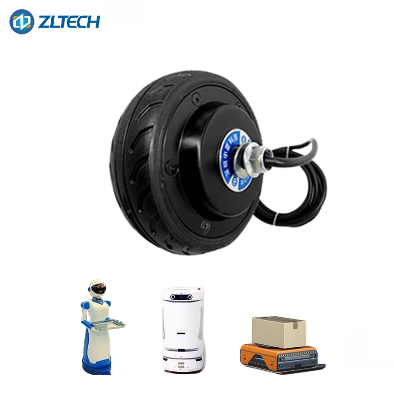 ZLTECH 5.5inch hub motor 24V 150W 400RPM 60kg AGV load Electric Hub Motor Wheel with optical 1024-wire encoder for robot