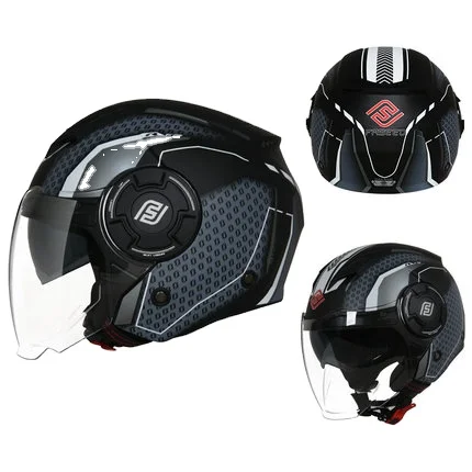 Motorcycle half helmet extra large size electric car universal double lens helmet four seasons summer ECE / DOT approved
