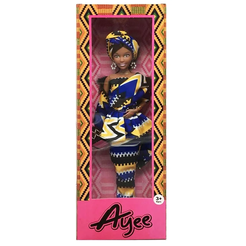 Hot selling african american dolls fashion girl doll toy black dolls with 4 styles