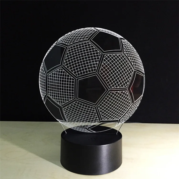 Creative led desk lamp soccer gift 3d acrylic night light USB power supply three-dimensional light-emitting bedside lamps