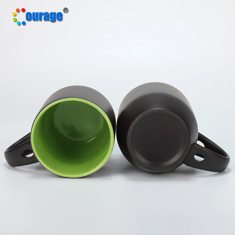Magic Inner Color Mug Sublimation Color Change Ceramic Mugs with Spoon