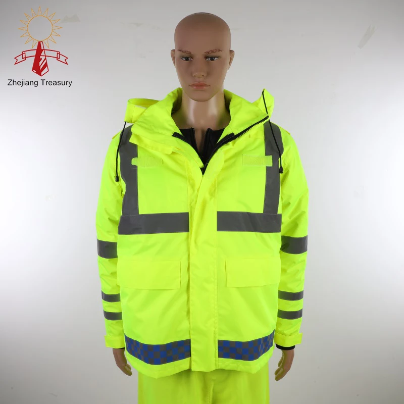 Светоотражающая защитная Рабочая одежда Hi Vis, куртка, дождевик, желтая, оранжевая сетчатая ткань с логотипом из ПВХ
