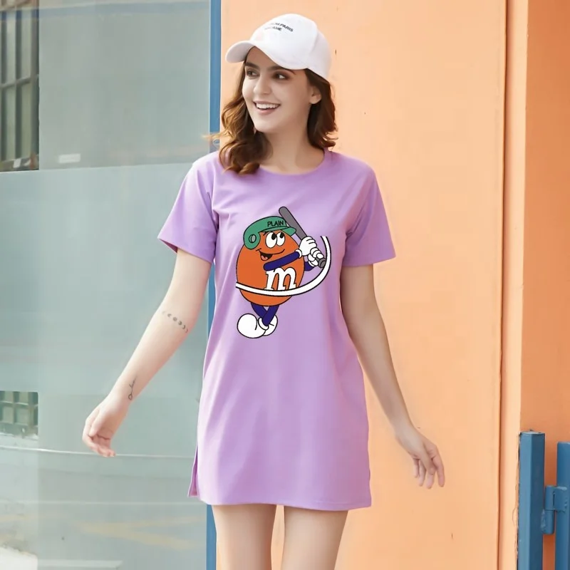 
Women Big Size Night Dress Female Home Dress Long Skirt Female M-2XL Nightclothes Sleep Wear Loose Nightgrowns 