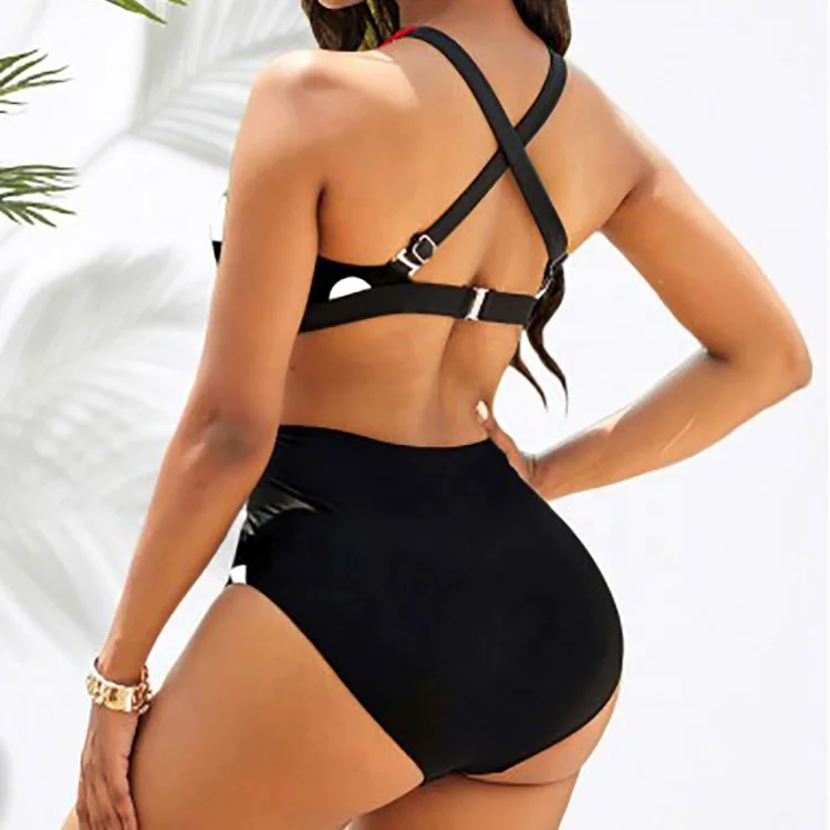 White Dots Patchwork Cross Ladies Sexy Swimsuit Extreme Micro Mini Bikinis Beachwear