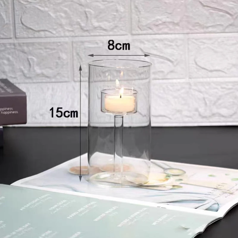 Hot Selling Glass Candle Holders  for Wedding Decoration Highly Demanded in Europe glass candlestick Holders