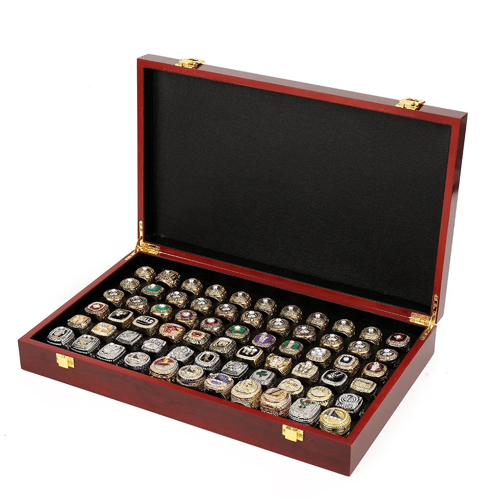 New 1957-2022 Basketball Championship Rings Hip Hop Jewelry Mens 66 Pieces Chunky Knuckle Ring Set With Wooden Box